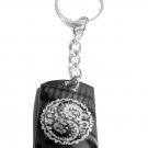 Dragon YIN Yang Tribal Chinese Asian Logo Symbol - Metal Ring Key Chain Keychain