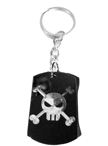 Candy Sugar Skull and Crossbones Logo Symbols - Metal Ring Key Chain Keychain