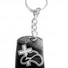 Cowboy HAT with Jesus Christ Christian Cross - Metal Ring Key Chain Keychain