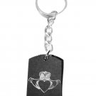 Irish Claddah Ring Ireland Love Open Heart Logo - Metal Ring Key Chain Keychain
