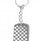 Checkered Flag Board Racing Logo Symbols - Metal Ring Key Chain Keychain