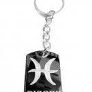 Celtic Zodiac Signs Sign Pisces Symbol - Metal Ring Key Chain Keychain