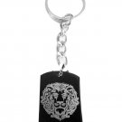 Celtic Lion Crest Face King of Jungle Head Logo - Metal Ring Key Chain Keychain