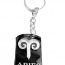 Celtic Zodiac Signs Sign Aries RAM Symbol - Metal Ring Key Chain Keychain