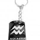 Celtic Zodiac Signs Sign Aquarius Water Symbol - Metal Ring Key Chain Keychain