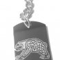 Celtic Bear Tattoo Engraved Logo - Metal Ring Key Chain Keychain