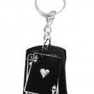 Gambling BLACKJACK 21 Cards Lucky Logo Symbols - Metal Ring Key Chain Keychain