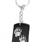 Bear Paws Walking Logo Symbols - Metal Ring Key Chain Keychain