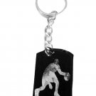 Basketball Player Dribbling Shooting Sports Logo - Metal Ring Key Chain Keychain