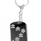 Autism Puzzle Pieces Logo Symbols - Metal Ring Key Chain Keychain