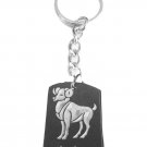 Zodiac Signs Sign Aries Ram Logo - Metal Ring Key Chain Keychain
