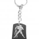 Zodiac Signs Sign Aquarius Water Bearer Logo - Metal Ring Key Chain Keychain