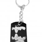 Sexy Devil Angel Stripper Babe Squating Logo - Metal Ring Key Chain Keychain