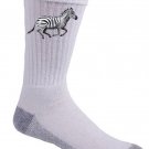 Zebra Animal Running Black & White Stripes Cute - Crew Socks Pair