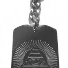 All Seeing Eye Pyramid Freemason Sun Dollar Bill - Metal Ring Key Chain Keychain
