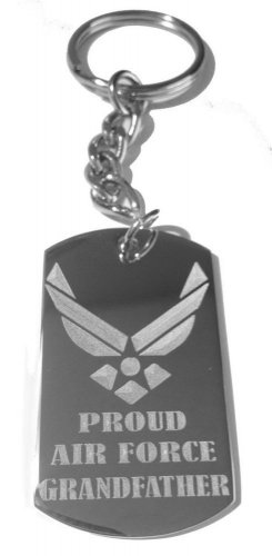 USAF United States Air Force Proud Grandfather - Metal Ring Key Chain Keychain