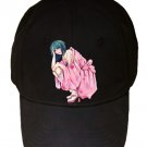 Anime Girl Crouched Wearing Boots - Black Adjustable Cap Hat