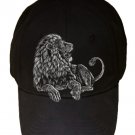 "Majestic Lion" Big Cat Jungle King Artwork - Black Adjustable Cap Hat