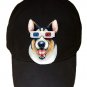 "Corgi 3D" Funny Puppy Dog Wearing Movie Glasses - Black Adjustable Cap Hat