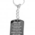 Acts 1:8 Christian Inspirational Bible Verse - Metal Ring Key Chain Keychain