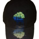 Elk of Nature Animal Artwork Reflection Design - Black Adjustable Cap Hat