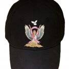 Angel & Dove Breast Cancer Awareness Ribbon - Black Adjustable Cap Hat