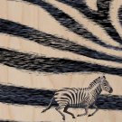 Zebra Skin Pattern Design w/ Running Animal - Plywood Wood Print Poster Wall Art