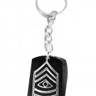 Army Military Officer Rank First Sergeant Logo  - Metal Ring Key Chain Keychain