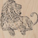 "Majestic Lion" Big Cat Jungle King Artwork - Plywood Wood Print Poster Wall Art