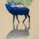 Elk of Nature Animal Artwork Design - Plywood Wood Print Poster Wall Art