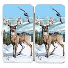 Deer Winter Scene w/ Bird Flying & Mountains - Womens Taiga Hinge Wallet Clutch