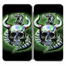 Metallic Dragon w/ Skull & Horns - Womens Taiga Hinge Wallet Clutch