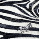 Zebra Skin Pattern Design w/ Running Animal - Rectangle Refrigerator Magnet