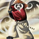 "Panda Warrior" Bear Ninja w/ Sword & Hat - Rectangle Refrigerator Magnet