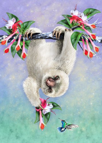 Cute Baby Sloth Hanging From Tree - Rectangle Refrigerator Magnet