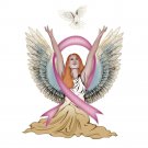 Angel & Dove Breast Cancer Awareness Ribbon - Vinyl Sticker