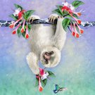 Cute Baby Sloth Hanging From Tree - Vinyl Sticker