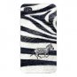 Zebra Skin Pattern Design Running Animal - FITS iPhone 5 5s Plastic Snap On Case