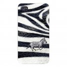 Zebra Skin Pattern Design Running Animal - FITS iPhone 4 4s Plastic Snap On Case
