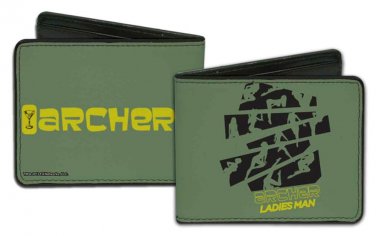 Archer Bi-Fold Wallet - Sexy Woman Silhouettes w/ Text "Archer Ladies Man"