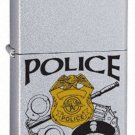 Zippo Custom Lighter - Police Job w/ Badge & Handcuffs Hat Satin Chrome