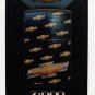 Zippo Custom Lighter - Chevy Car Trucks Reapting Gold Bowtie Design Black Matte