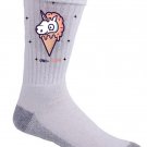 "Unicone" Mythical Unicorn Ice Cream Cone Funny Food Humor - Crew Socks Pair