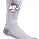"Teashirt" Cup of Tea Wearing Shirt Funny Pun Design - Crew Socks Pair
