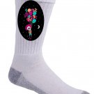 "Last Laugh" Suicide Clown Haning From Balloons Sad Dark Humor - Crew Socks Pair