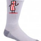 "I'm Delicious" Bacon Slice Eating Itself Funny Food Humor - Crew Socks Pair
