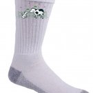 "Identity Crisis" Dalmatian Puppy & Cow Spots Animal Humor - Crew Socks Pair