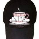 "Teashirt" Cup of Tea Wearing Shirt Funny Design - Black Adjustable Cap Hat