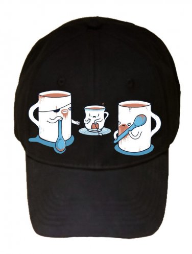 "Muggers" Thug Mug Gang Stealing Teacup's Purse Funny - Black Adjustable Cap Hat