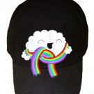 "Mr. Cloud's New Scarf" Weather Wearing Rainbow - Black Adjustable Cap Hat